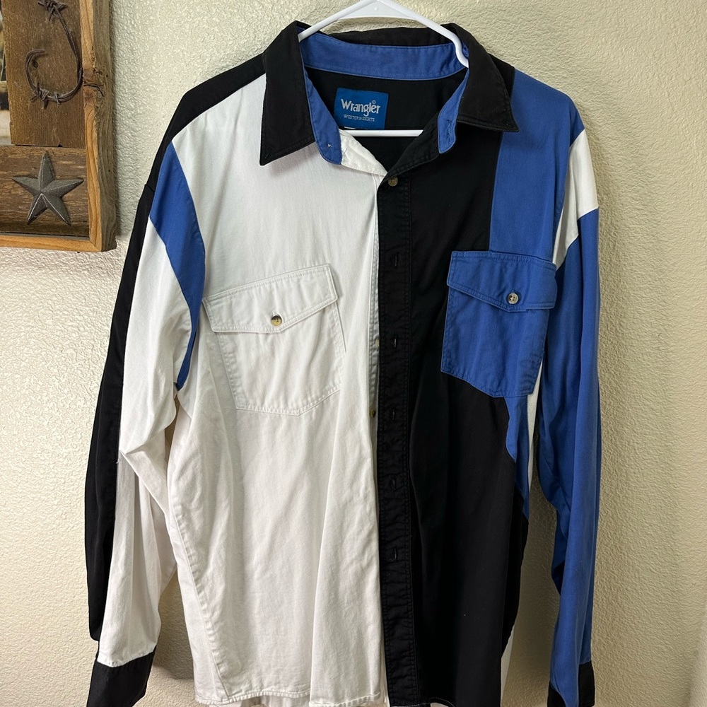 Wrangler Western Shirt - Black, White, Blue